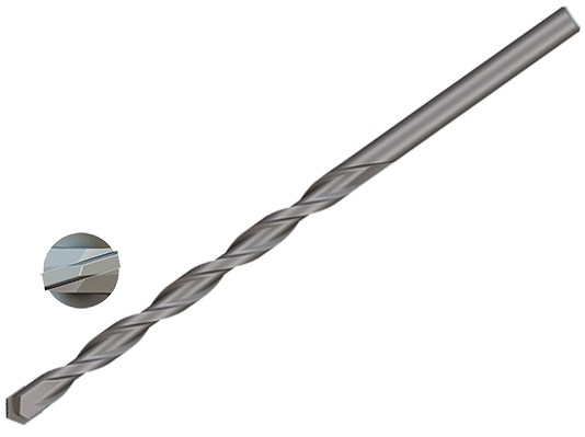 Sveder za beton 14.0mm s sivo Twinmax G2 spiralo in ojačano HM konico za vrtanje v zid.