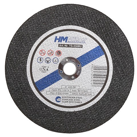 REZALNA PLOŠČA / TANKA – ZA INOX 230MM TS-230BU – tanka rezalna plošča premera 230 mm za natančno rezanje nerjavnega jekla.