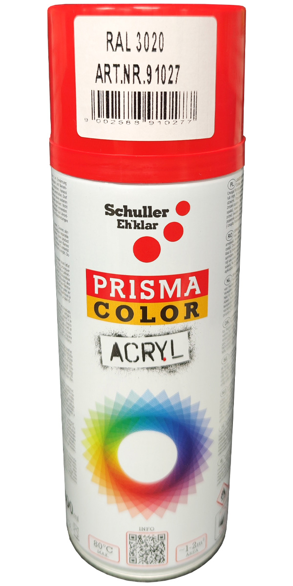 BARVNI SPREJ PROMETNO RDEČA 91027 AKRILNI RAL.: 3020 400 ML