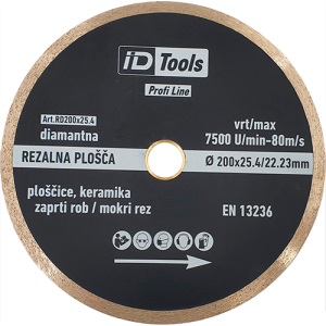 DIAMANTNA REZALNA PLOŠČA ZA KERAMIKO IN PLOŠČICE  / 200/10MM   RD200X25.4