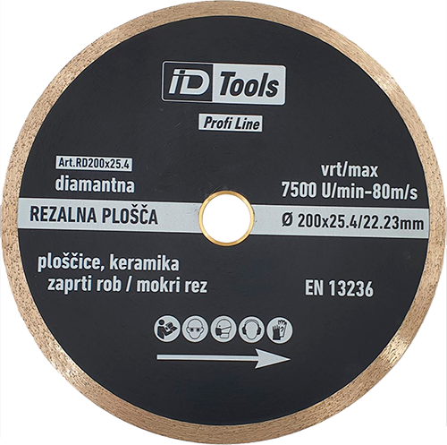 DIAMANTNA REZALNA PLOŠČA ZA KERAMIKO IN PLOŠČICE / 200/10MM RD200X25.4