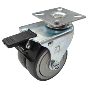 KOLO DVOJNO Z ZAVORO 50MM ID TPR50-ZAV/PD na beli podlagi.