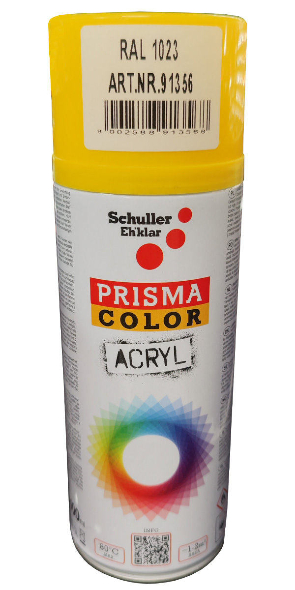 BARVNI SPREJ RUMENA 91356 RAL.: 1023 400ML
