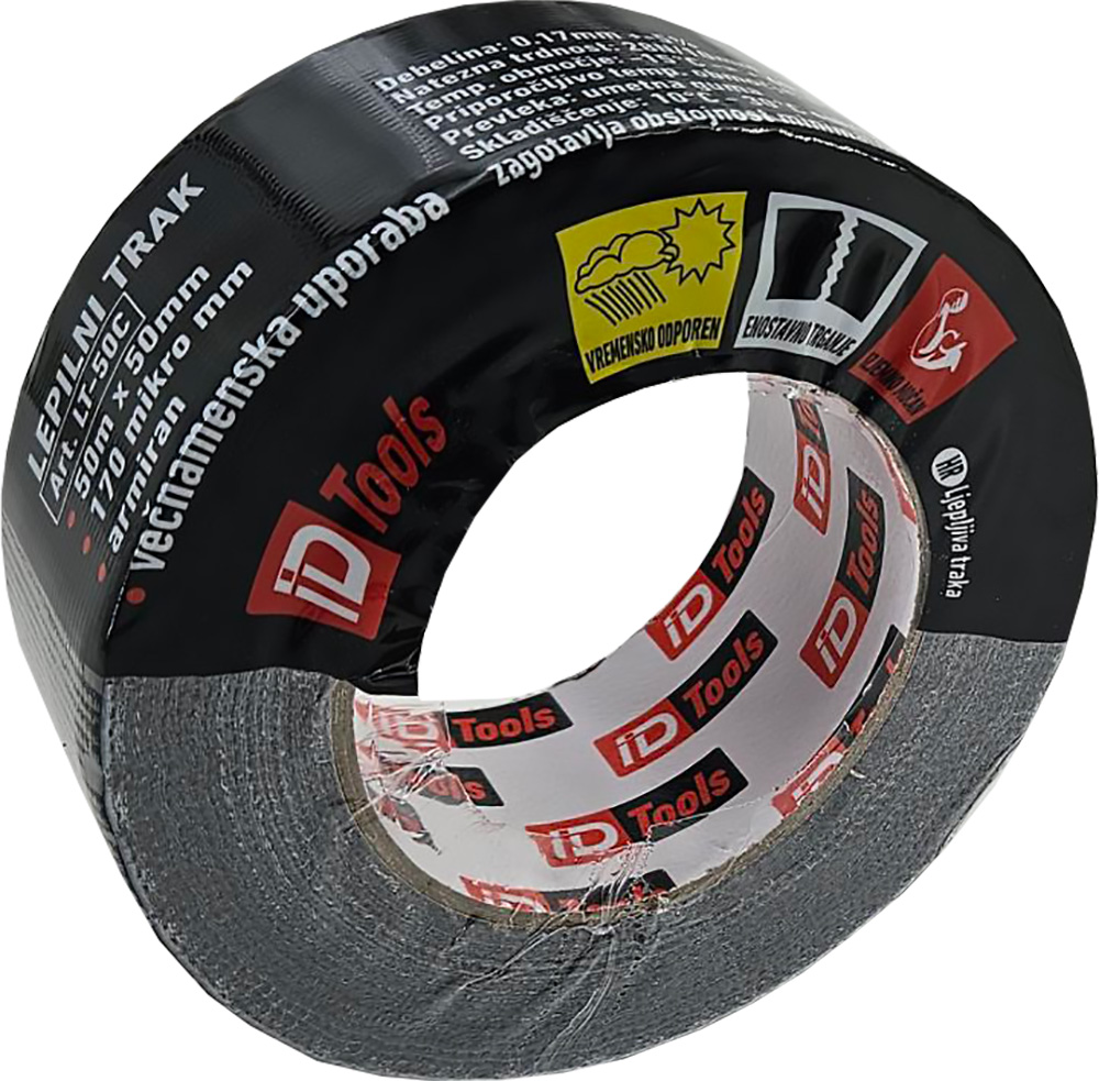 LEPILNI TRAK (Duct Tape) / ARMIRAN 50MMX50M ČRN – LT50C