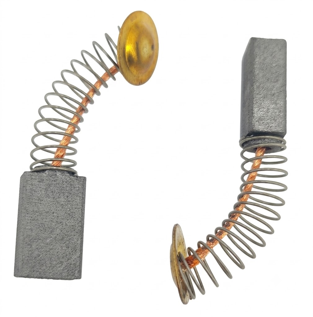 KRTAČKE ZA ELEKTROMOTOR 6,5 X 10,5 X 17 mm nadomestne grafitne oglene ščetke z integrirano vzmetjo in kontaktom za hitro popravilo ročnega električnega orodja.