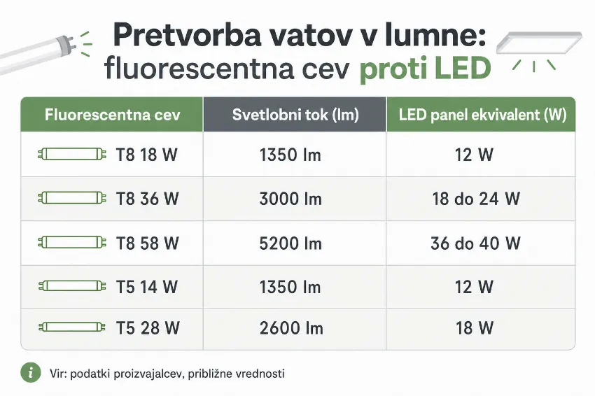 Pretvorba fluorescentne v LED