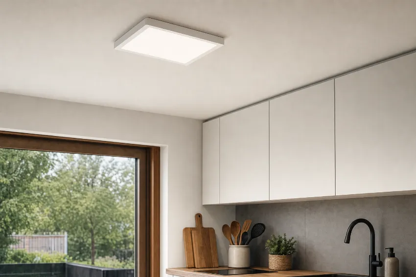 Sodoben nadgradni LED panel v kuhinji