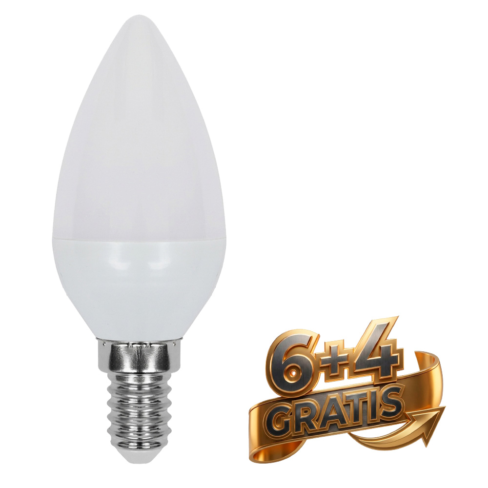 LED sijalka E14 4,5W 4000K v obliki svečke z 470 lm, nevtralno belo svetlobo in SMD CREE čipom.